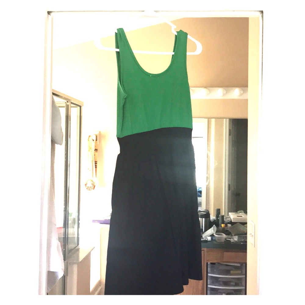 Green and black dress